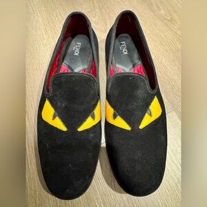 Fendi Monster Eyes Suede Loafers - UK Size 8.5